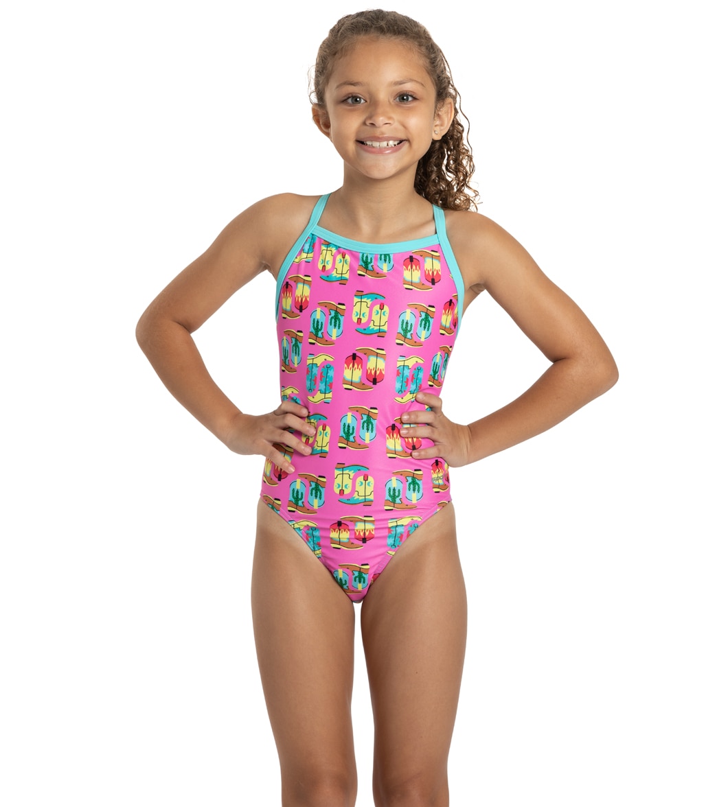 Sporti X Alex Walsh Space Cowboy Thin Strap One Piece Swimsuit Youth 22-28 - Pink 22Y Polyester - Swimoutlet.com