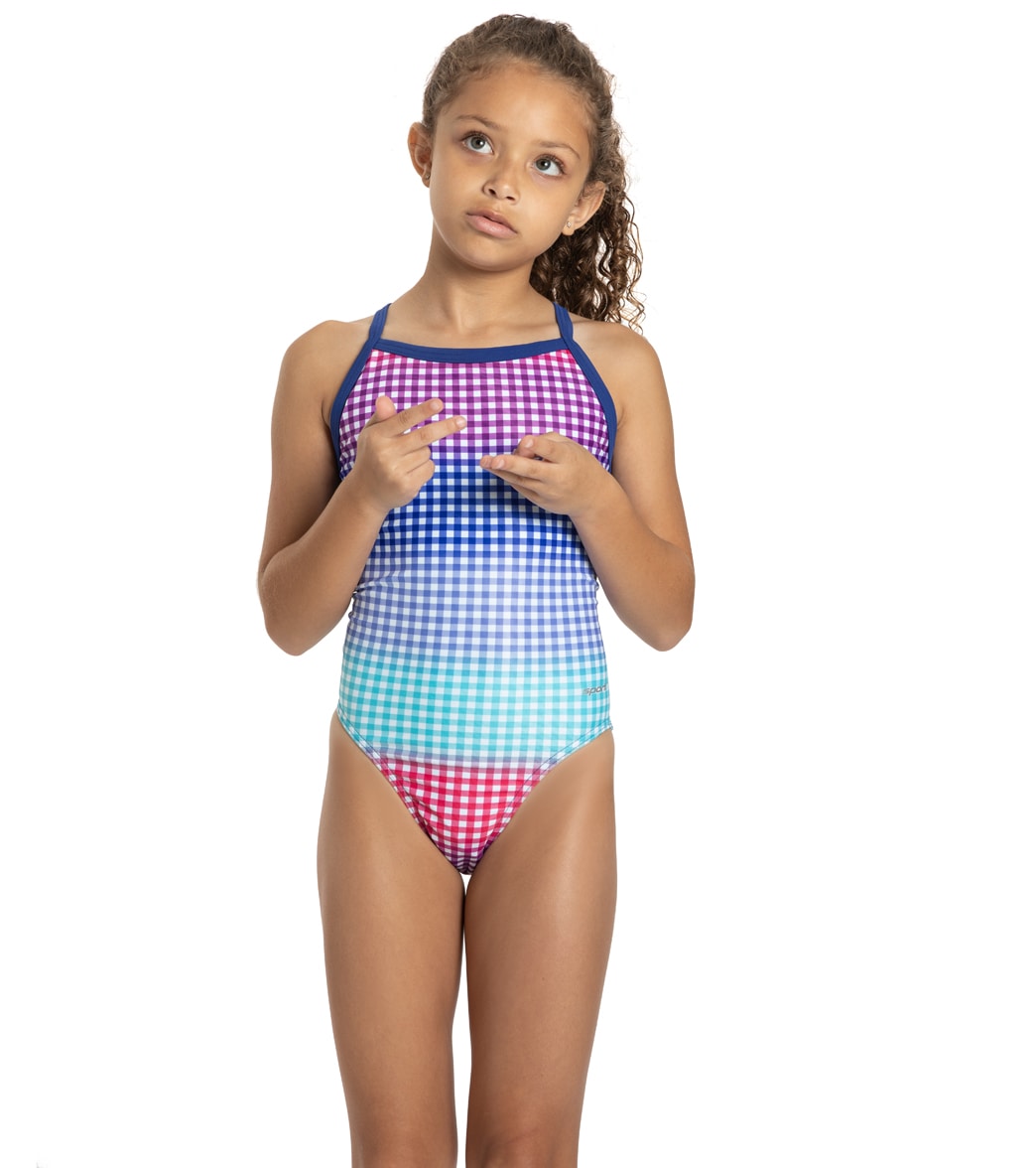 Sporti X Alex Walsh Picnic Party Thin Strap One Piece Swimsuit Youth 22-28 - Multi 22Y Polyester - Swimoutlet.com