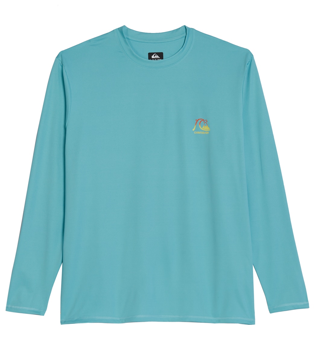Quiksilver Men's Heritge Long Sleeve Upf 50 Surf Shirt - Angel Blue Heather Xl Cotton/Polyester - Swimoutlet.com