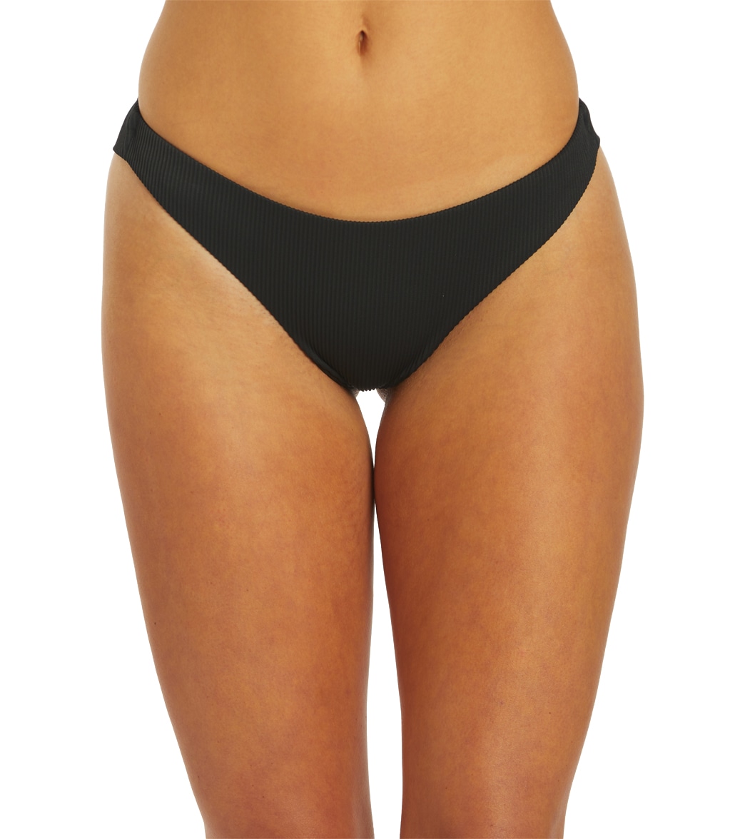 Roxy Women's Rib Love The Baja Bikini Bottom - Anthracite Large - Swimoutlet.com