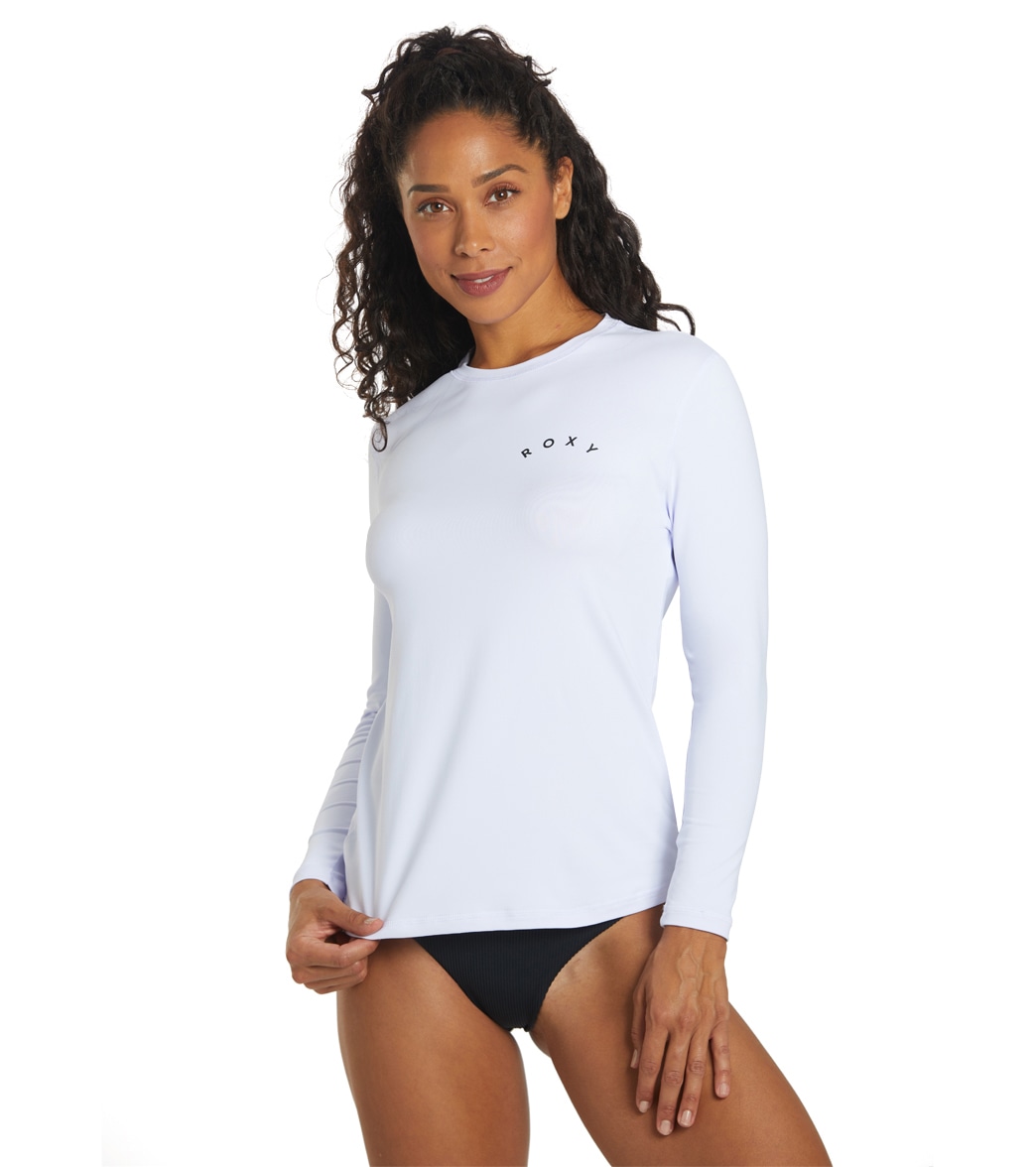 Roxy Women's Enjoy Waves Long Sleeve Upf 50 Surf Shirt - Bright White Large - Swimoutlet.com