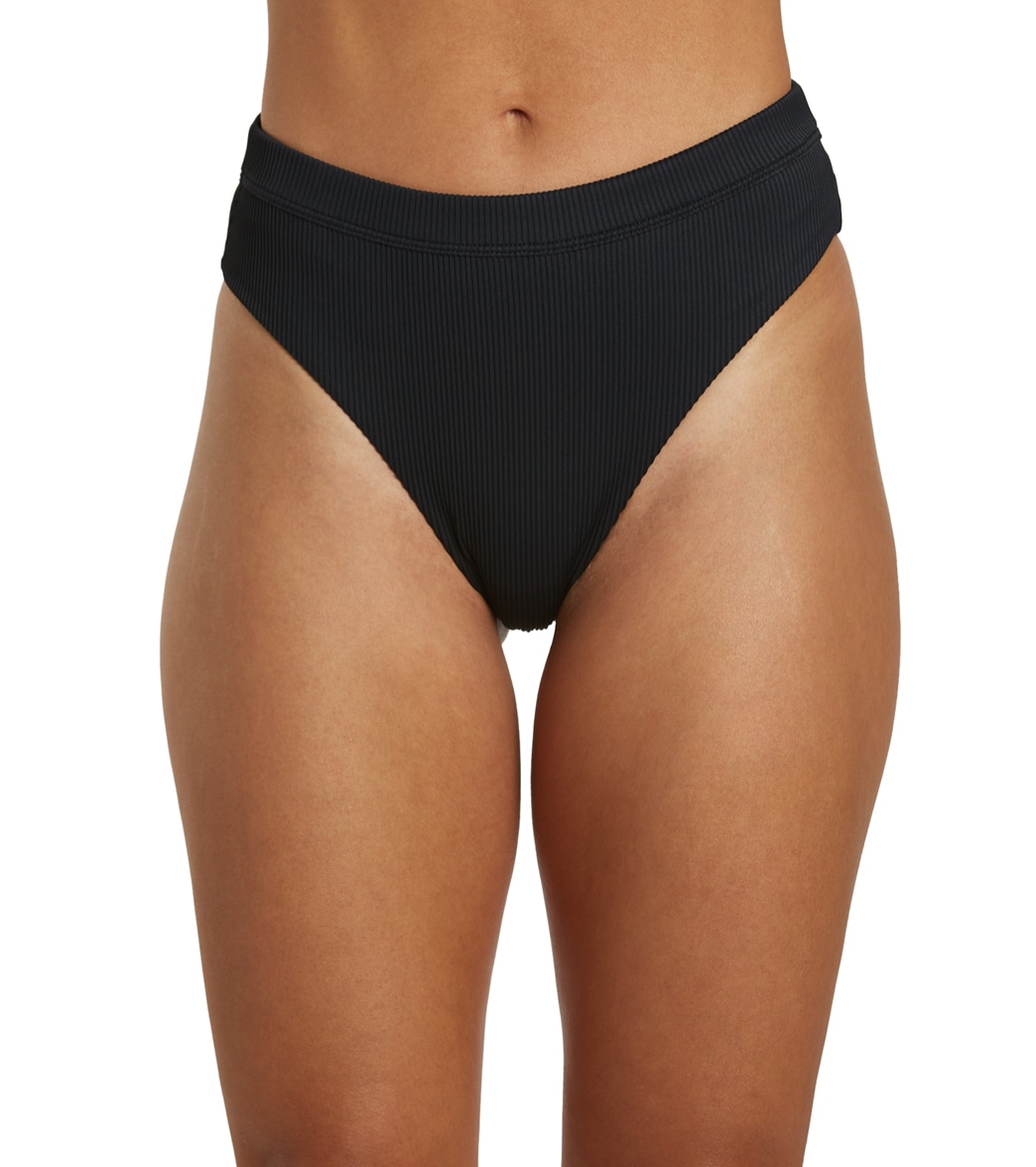 Roxy Women's Rib Love The Shorey Bikini Bottom - Anthracite Medium - Swimoutlet.com