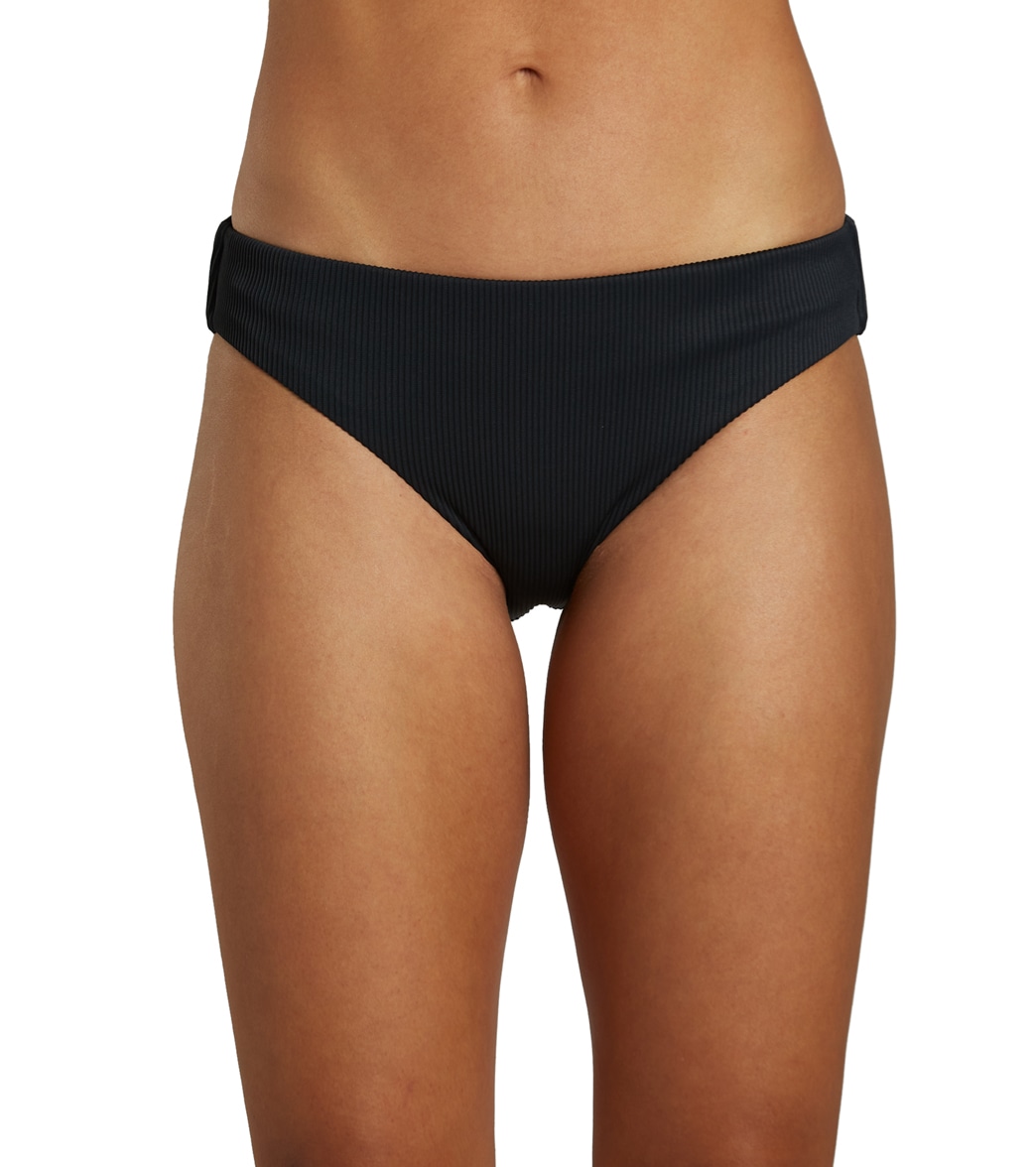 Roxy Women's Rib Love The Comber Bikini Bottom - Anthracite X-Small - Swimoutlet.com