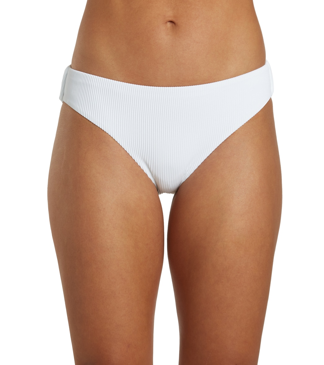 Roxy Women's Rib Love The Comber Bikini Bottom - Bright White Medium - Swimoutlet.com