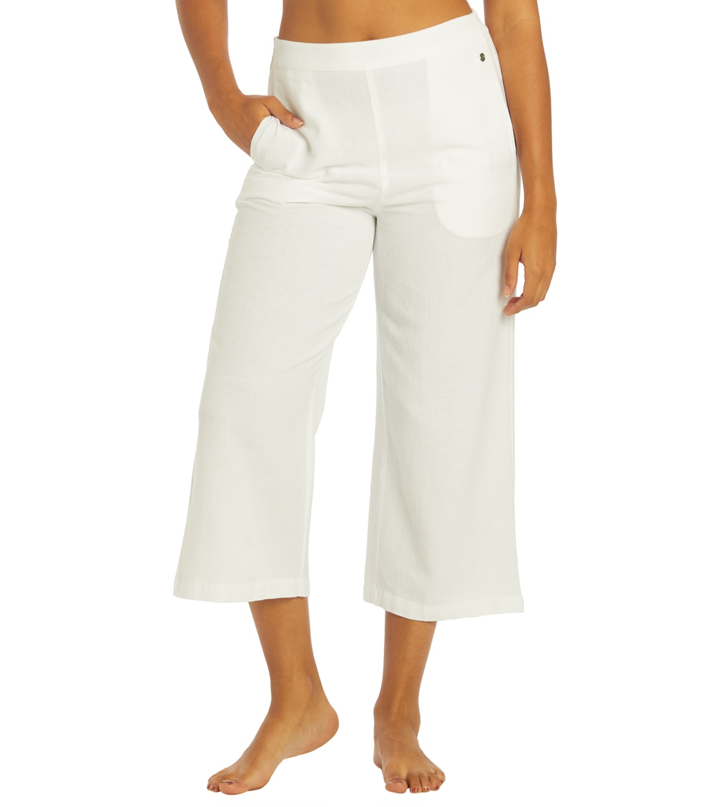 Roxy Women's Runaround Pants - Snow White Large Cotton - Swimoutlet.com