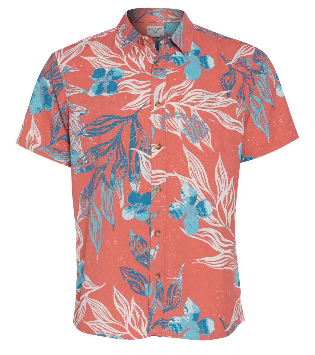 O'neill Men's Lahaina Short Sleeve Button Up Shirt - Cantaloupe Large - Swimoutlet.com