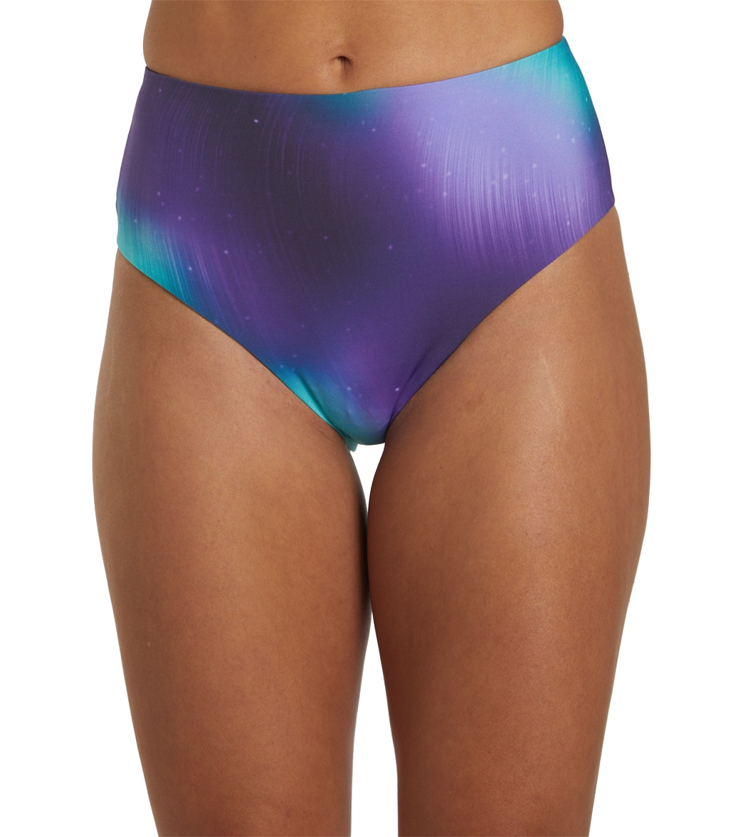 Nike Women's Aurora Reversible High Waist Bikini Bottom - Purple Pulse Large - Swimoutlet.com