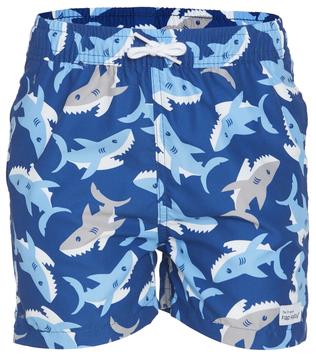 Flap Happy Boys' Happy Shark Wesley Upf 50+ Swim Trunks Baby Toddler - 12 Months - Swimoutlet.com