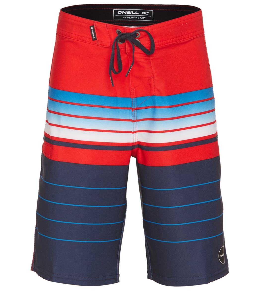 O'neill Boys' 18 Hyperfreak Heist Board Shorts Big Kid - Red Wht Blue 23 - Swimoutlet.com