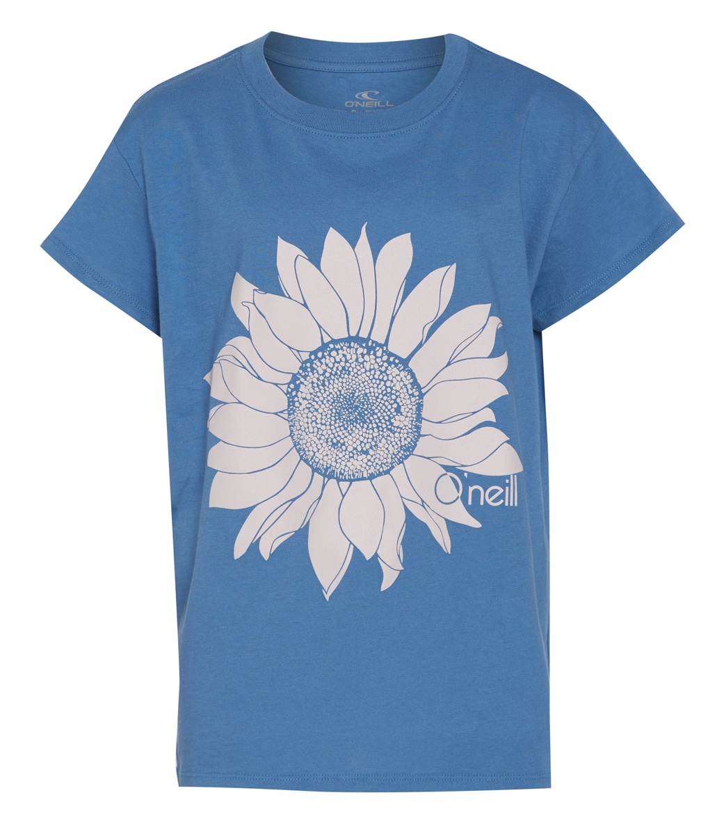 O'neill Girls' Summer Love Tee Shirt Big Kid - Classic Blue Large Cotton - Swimoutlet.com