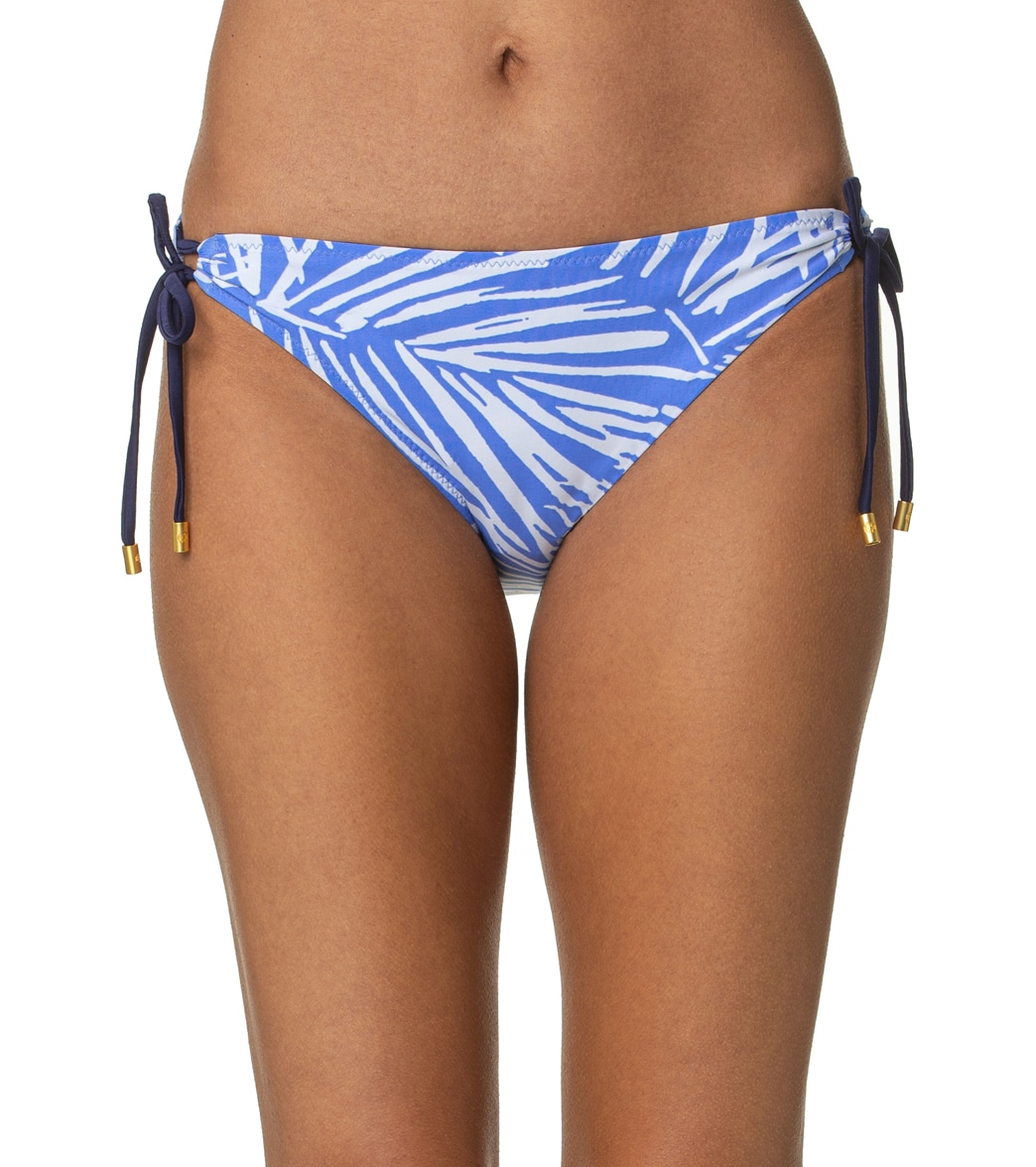 Helen Jon Women's South Sea's Reversible Tunnel Tie Side Bikini Bottom - Blue Periwinkle Large - Swimoutlet.com
