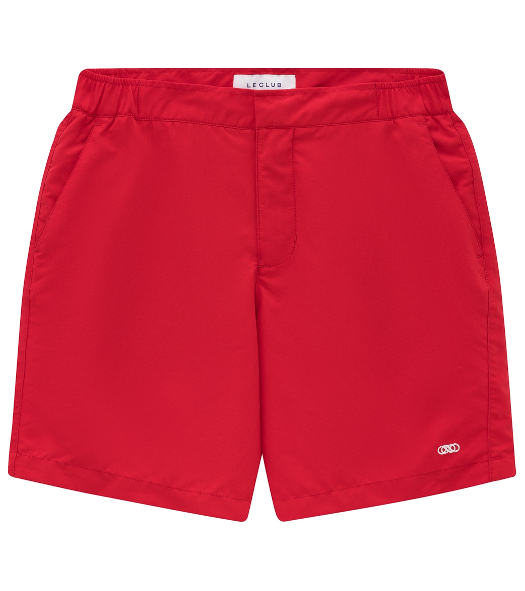 Le Club Men's Classic Banded Swim Trunks - Red Large - Swimoutlet.com