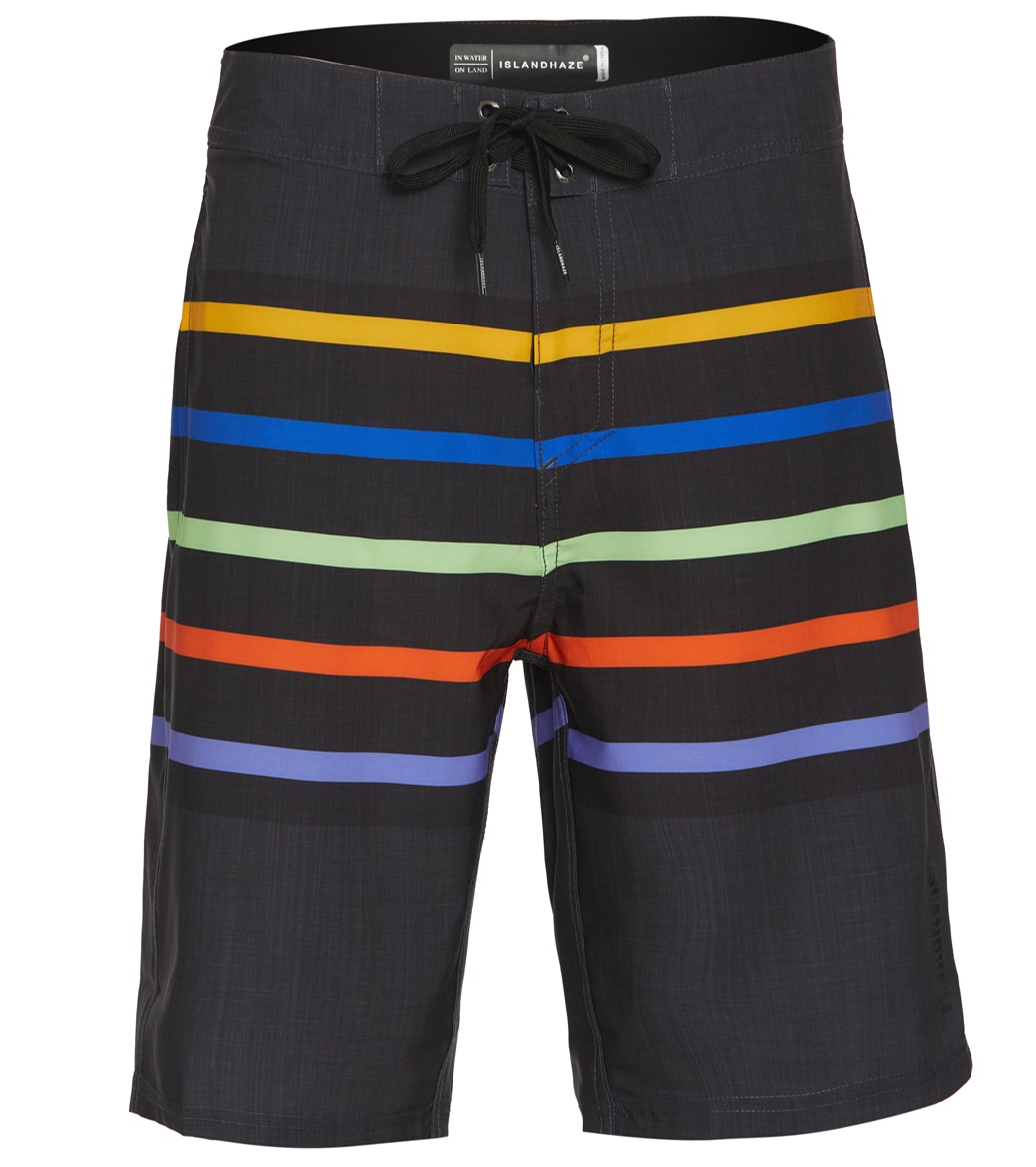 Island Haze Men's Color Free Board Shorts - Black Large - Swimoutlet.com
