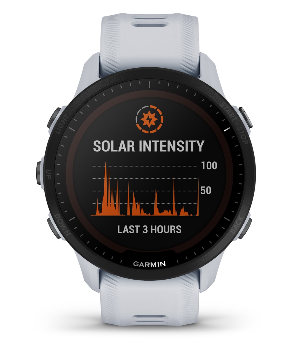 Garmin Forerunner 955 Solar Multisport Smartwatch - White 46Mm - Swimoutlet.com