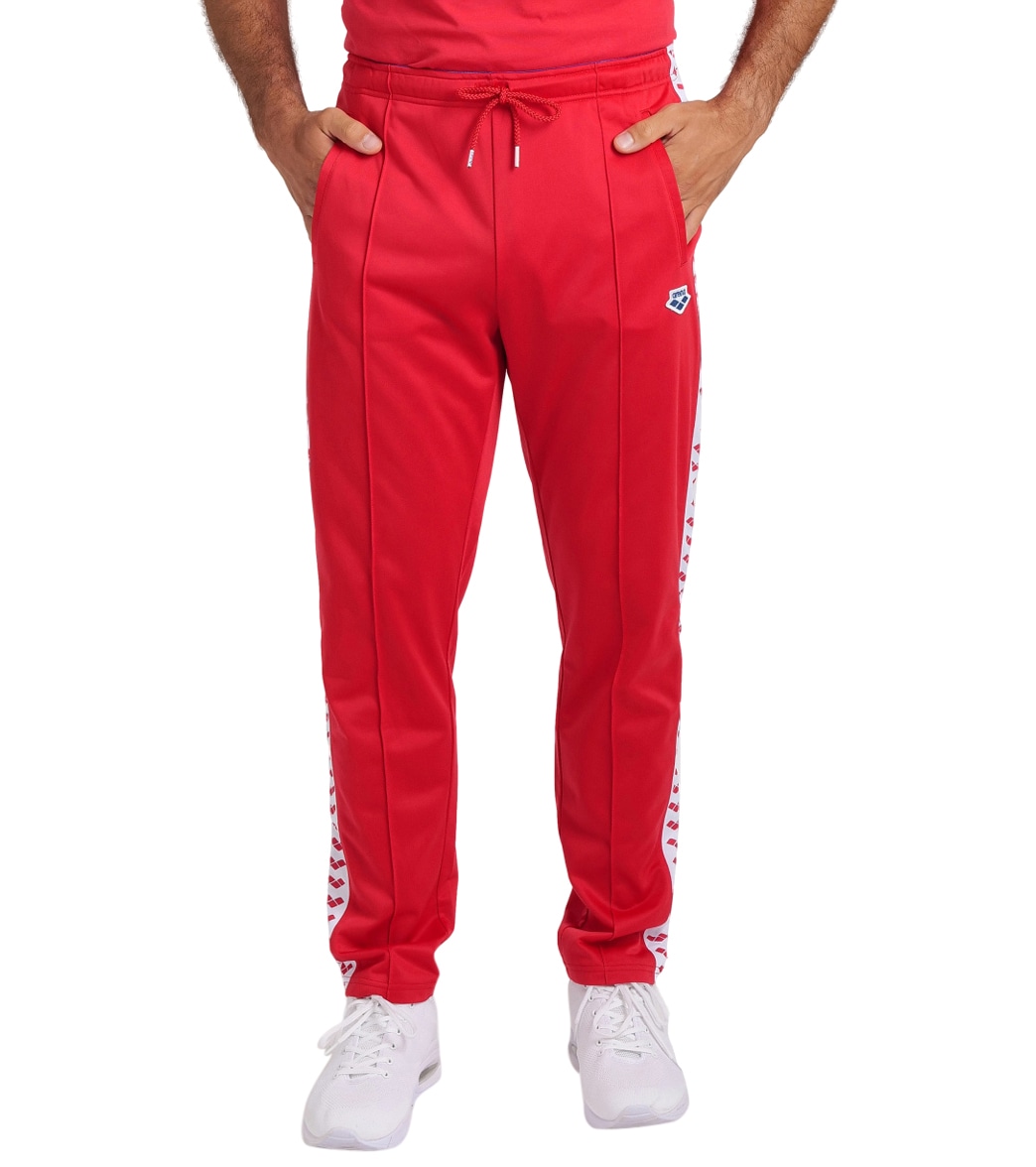 Arena Men's Relax Iv Team Pants - Red/White/Red Large Polyester - Swimoutlet.com