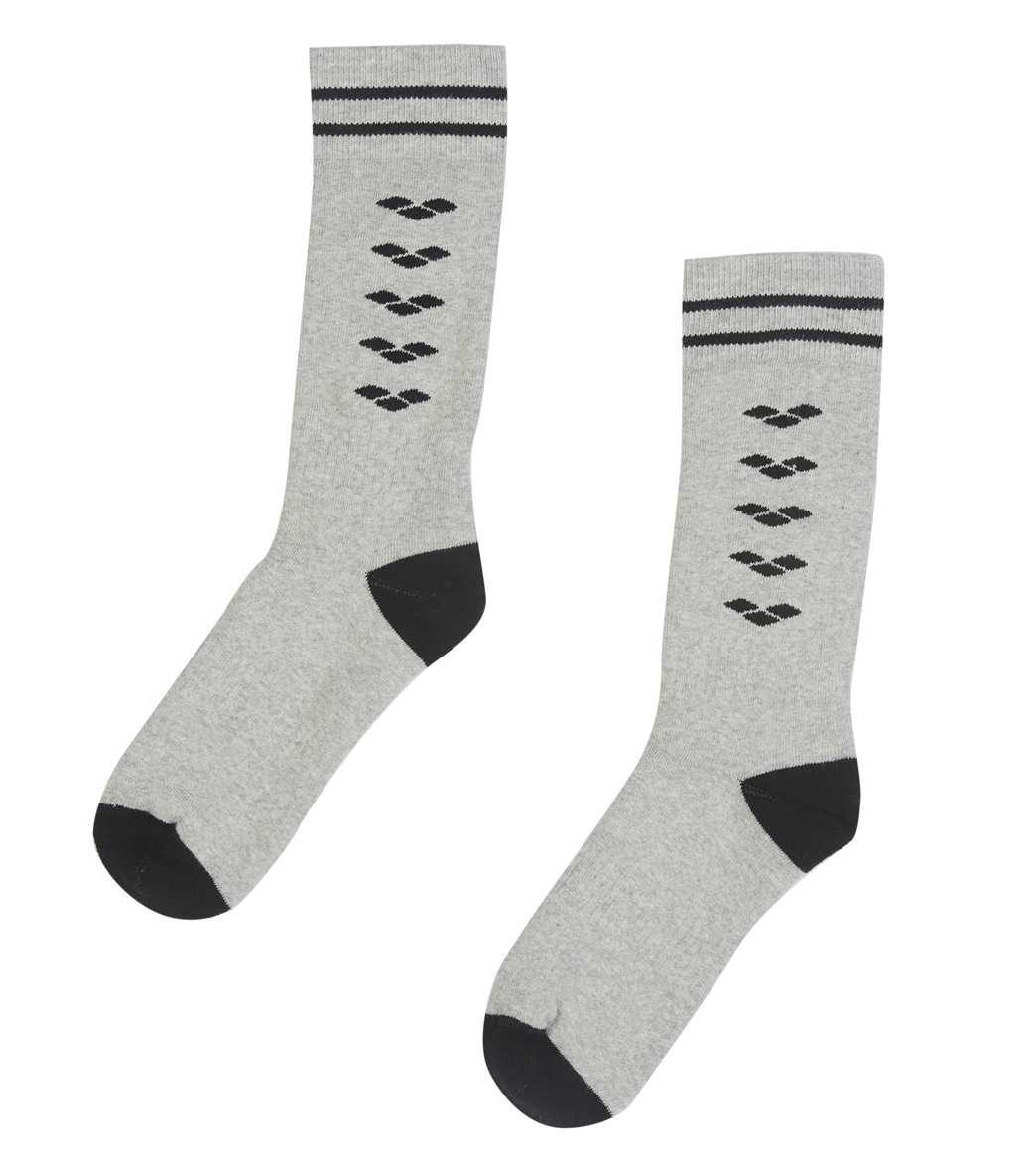 Arena Men's Icons Socks - Medium Grey Melange/Black Small Cotton - Swimoutlet.com