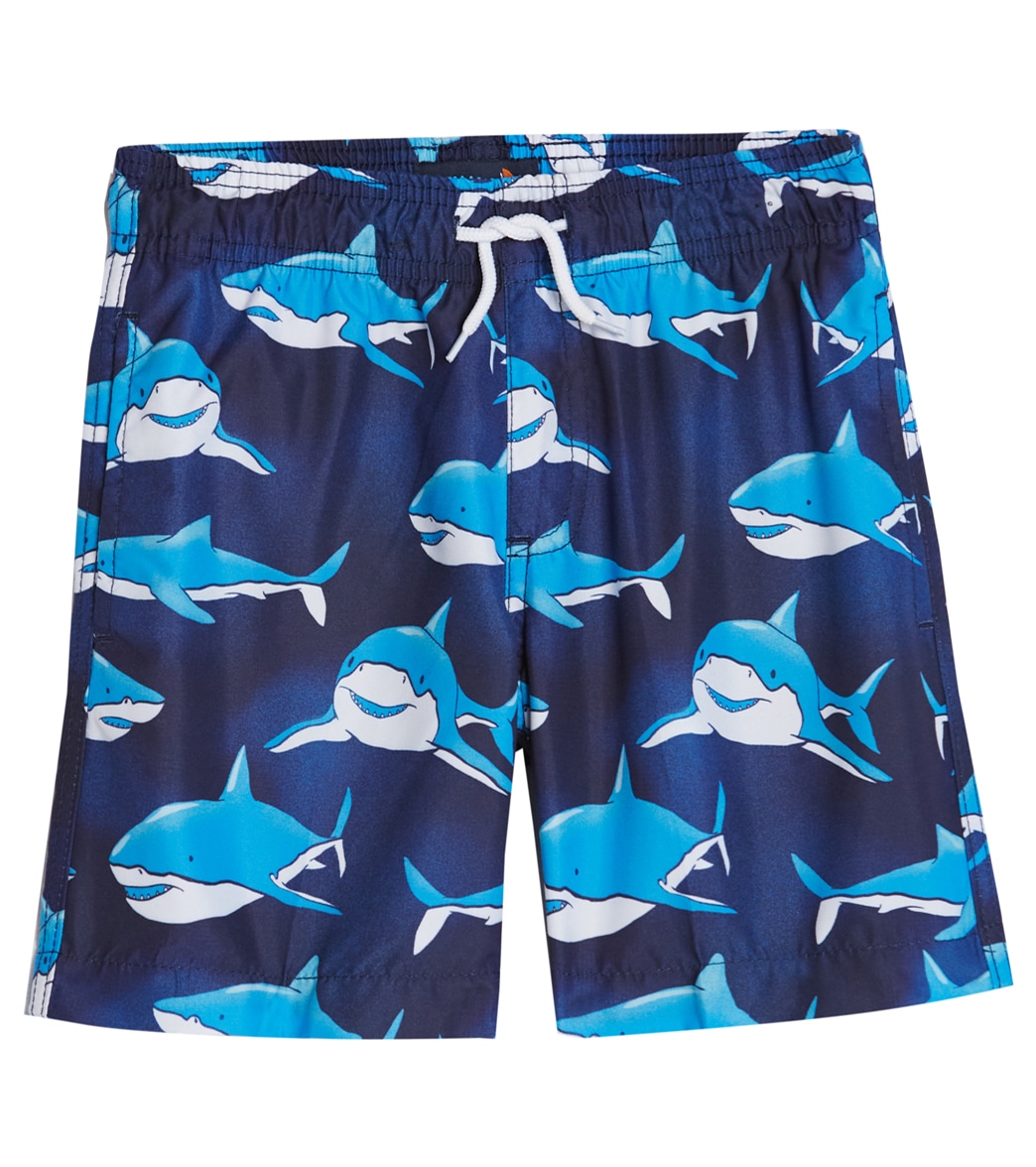 Trunks Surf & Swim Co. Boys' Shark 2-Pack Swim Trunks Big Kid - Space Blue Large Polyester - Swimoutlet.com
