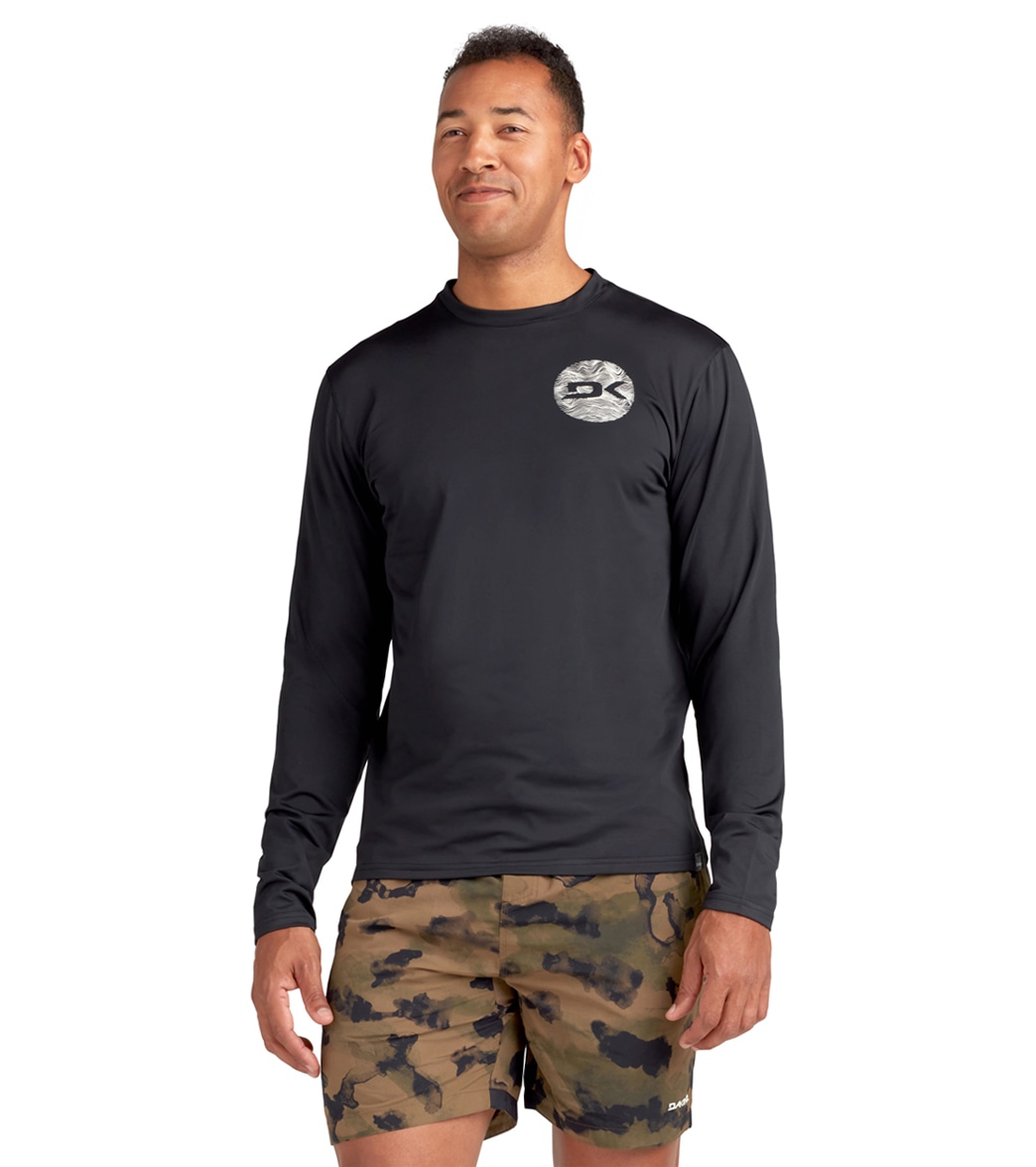 Dakine Men's Mission Crew Long Sleeve Upf 50 Surf Shirt - Black Large Tee - Swimoutlet.com