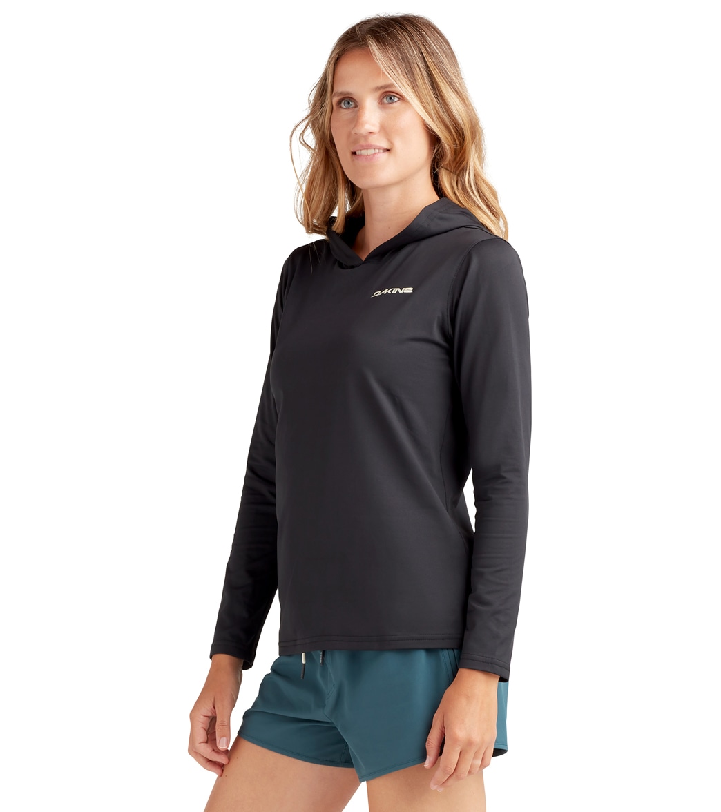 Dakine Women's Mission Hoodie Long Sleeve Upf 50 Surf Shirt - Black Large - Swimoutlet.com