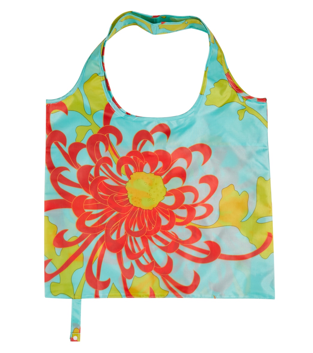 Envbags Chrysanthemum Water Resistant Tote Bag - Tourquise One Size Polyester - Swimoutlet.com
