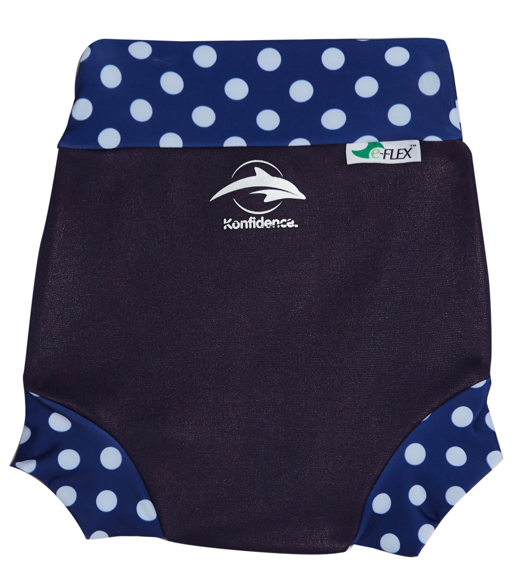 Konfidence Splashytm Nappy W E-Flex Baby - Navy Polka Dot 12-18 Months - Swimoutlet.com