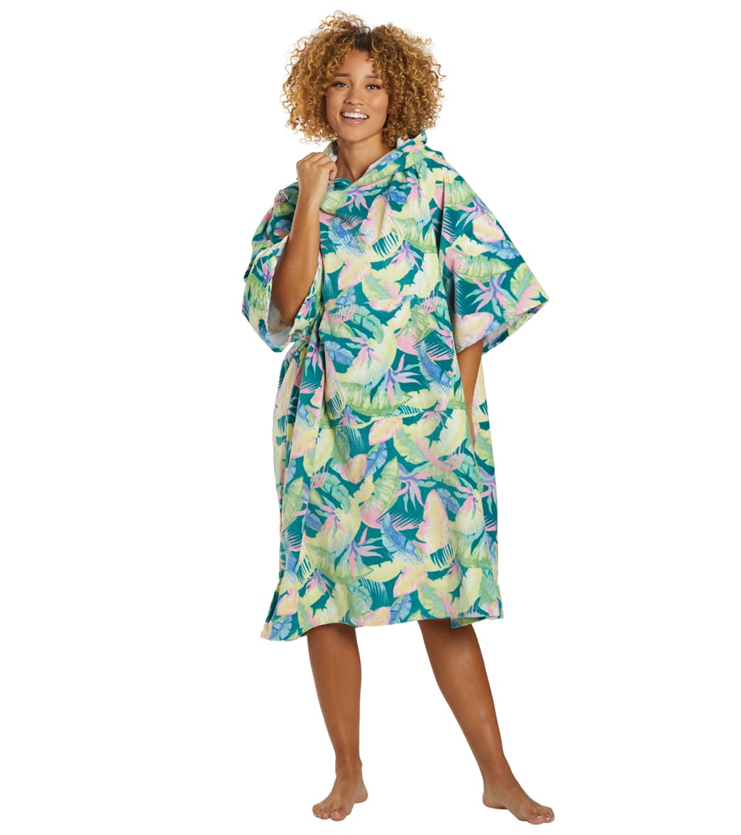 Billabong Women's Womens Hooded Changing Poncho - Marine Tropic One Size Cotton - Swimoutlet.com