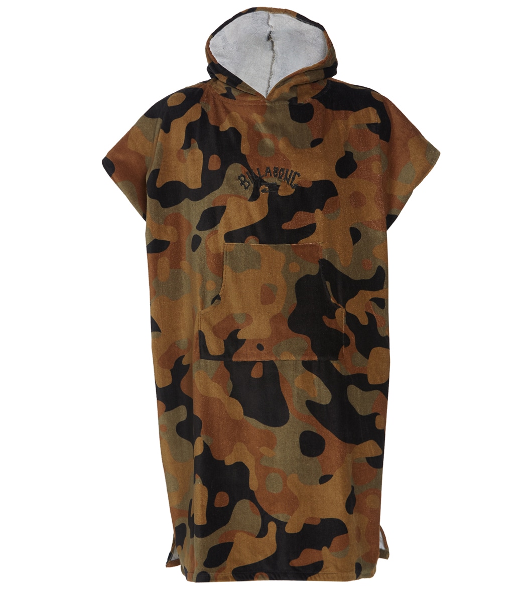 Billabong Men's Hooded Changing Poncho - Camo One Size Cotton - Swimoutlet.com