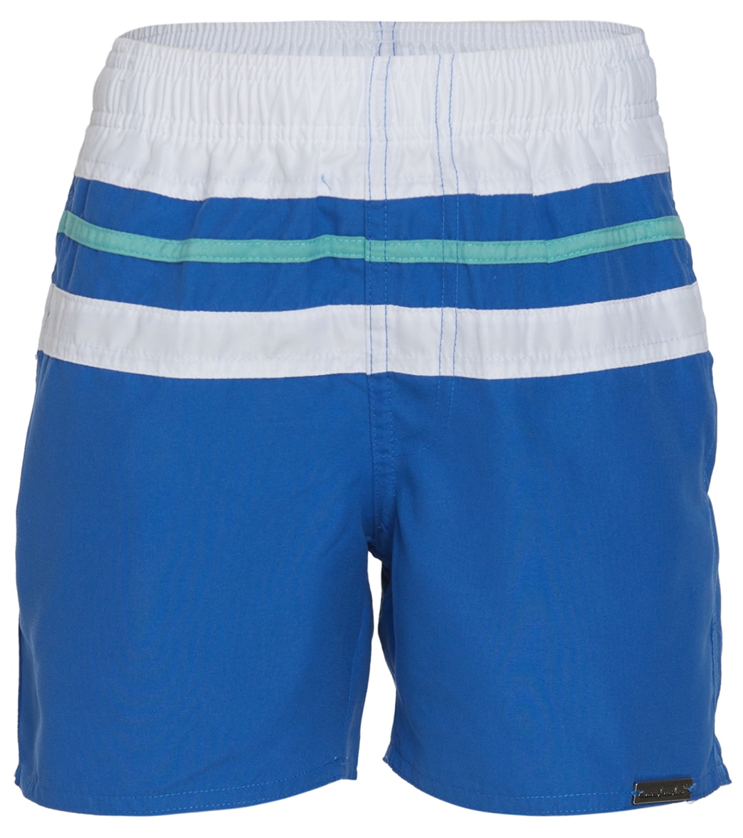 Wavebreaker Boys' Striped Swim Trunks - Blue Us 10 Polyester - Swimoutlet.com