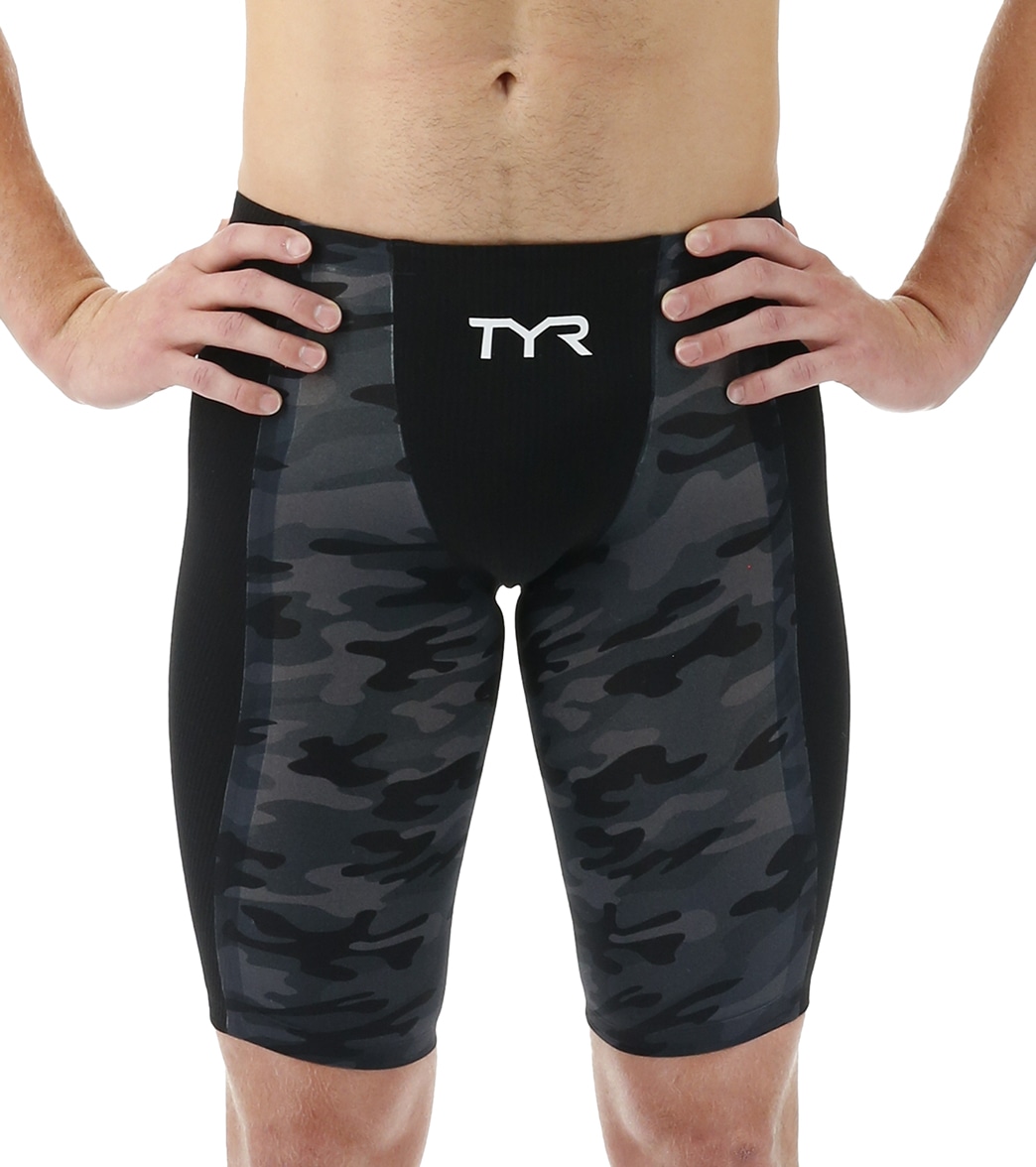 TYR Men's Shockwave High Waist Camo Jammer Tech Suit Swimsuit - Black 25 - Swimoutlet.com