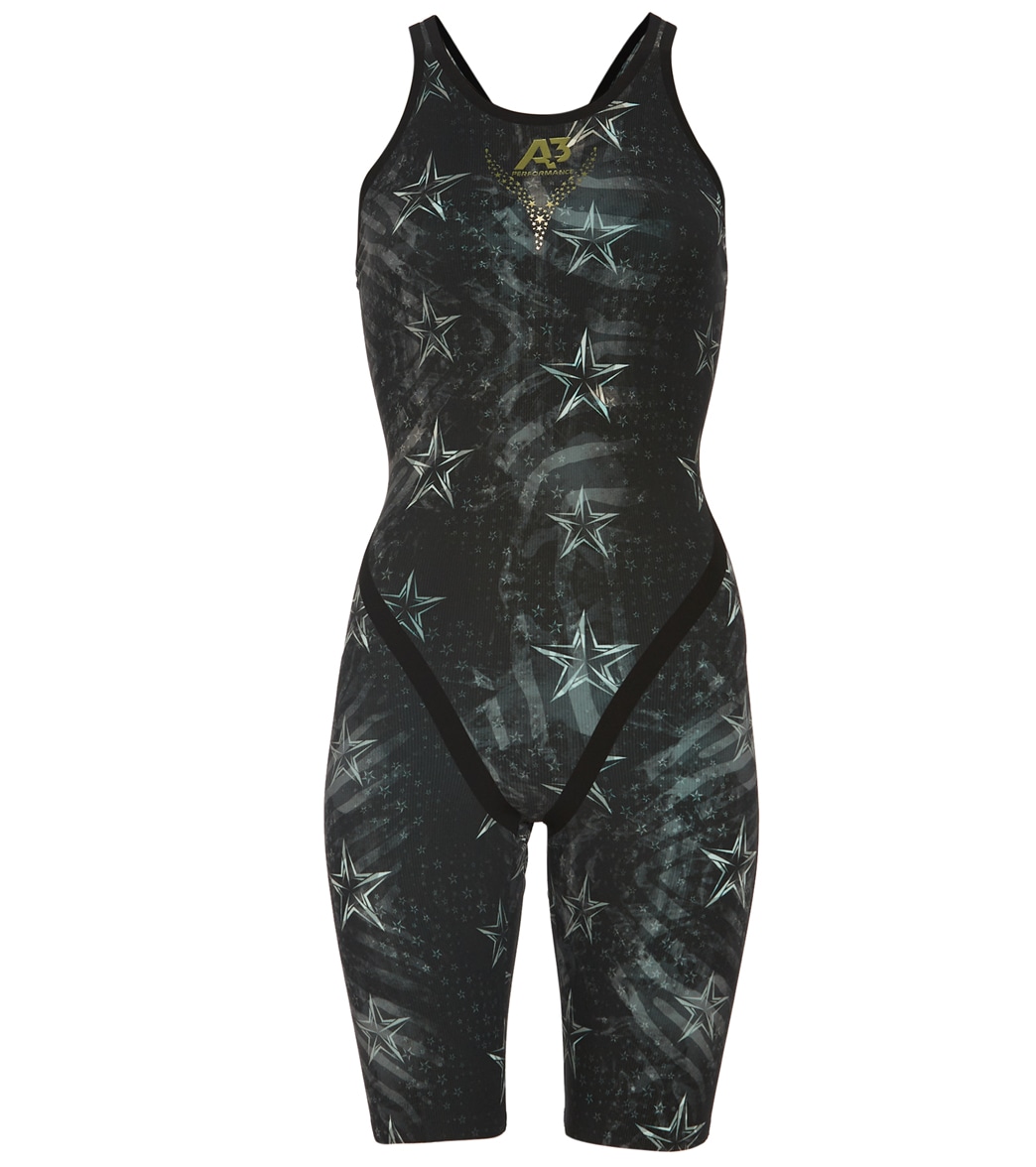 A3 Performance Women's Phenom Powerback Tech Suit Swimsuit - Black 22 Elastane/Polyamide - Swimoutlet.com
