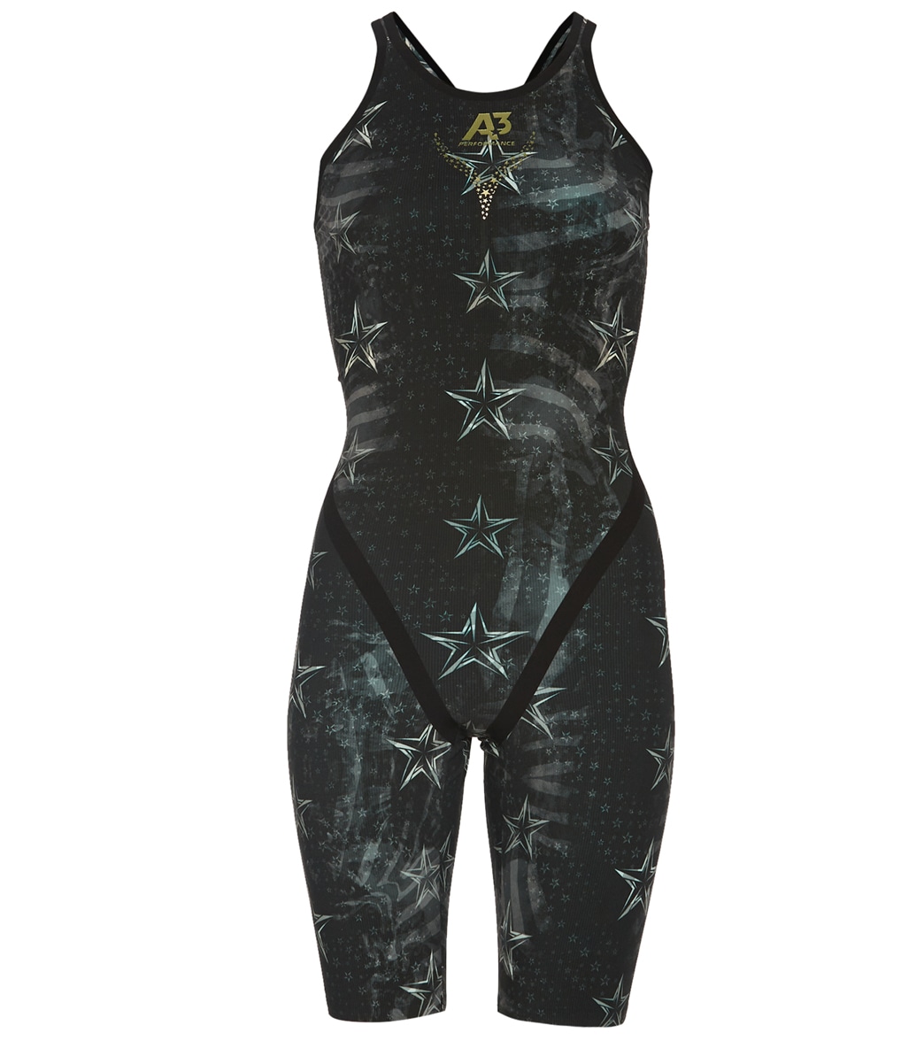 A3 Performance Women's Phenom Closed Back Tech Suit Swimsuit - Black 22 Elastane/Polyamide - Swimoutlet.com
