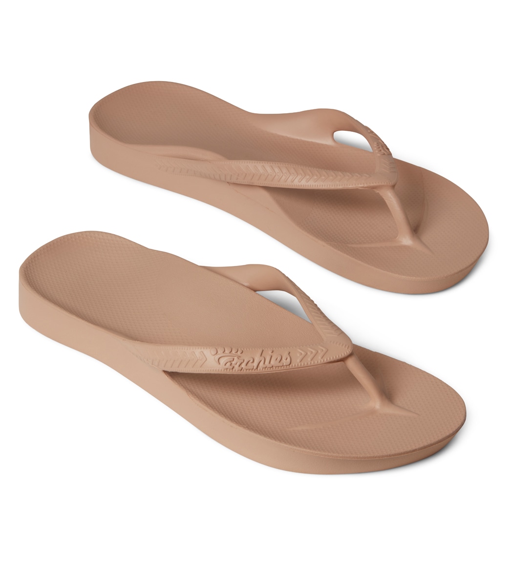 Archies Footwear Arch Support Flip Flops - Tan Men's 4 / Women's 5 - Swimoutlet.com