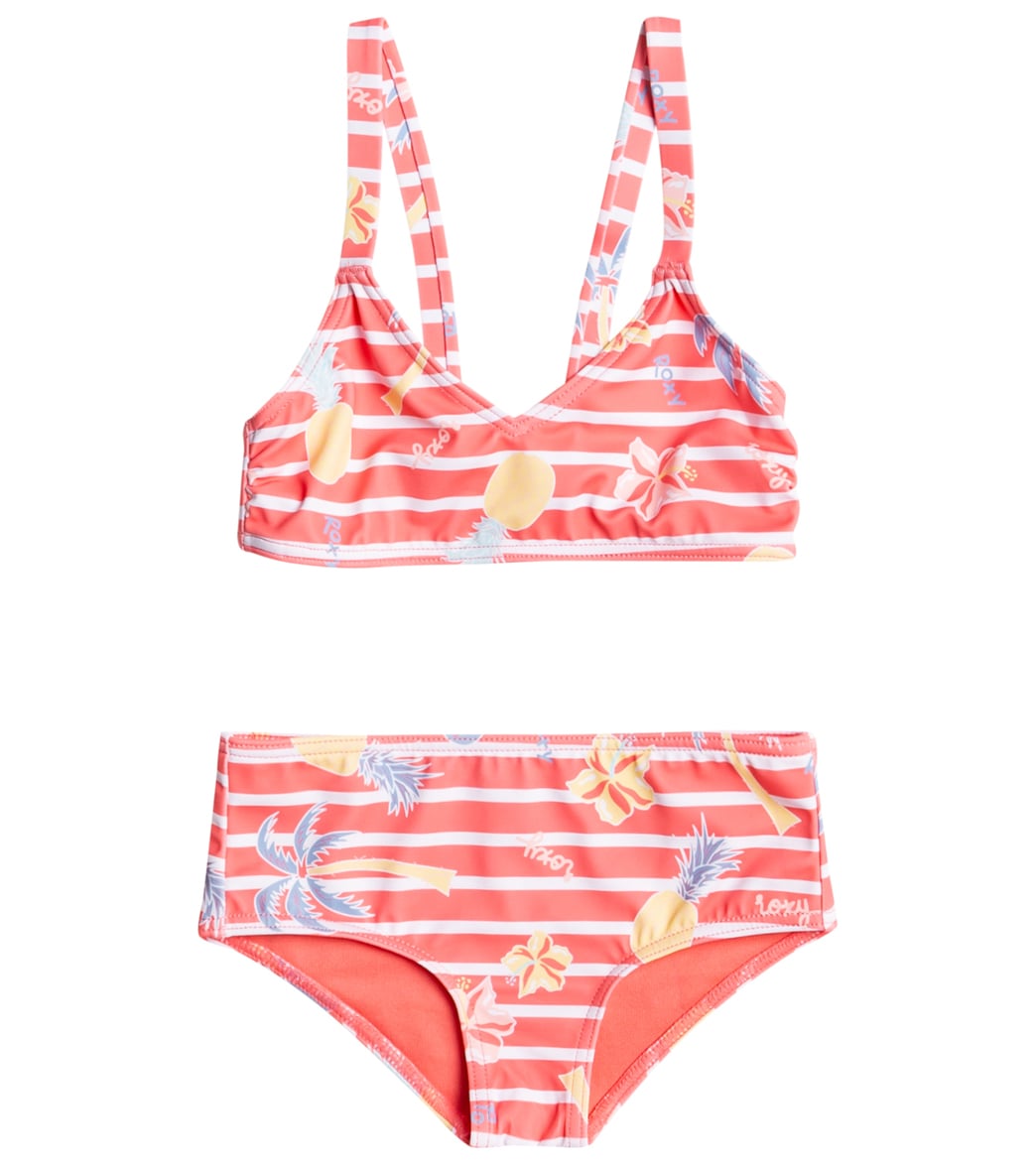 Roxy Girls' Little Pineapple Two Piece Bikini Set Toddler Kid - Tea Rose Holiday Dreaming Small 2 - Swimoutlet.com