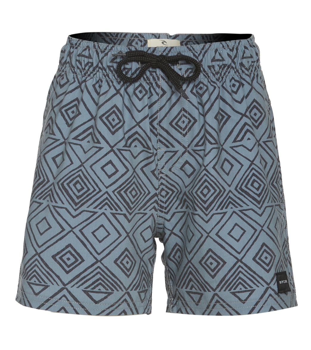 Rip Curl Boys' Party Pack Volley Shorts Big Kid - Mineral Blue 10 Cotton/Polyester - Swimoutlet.com