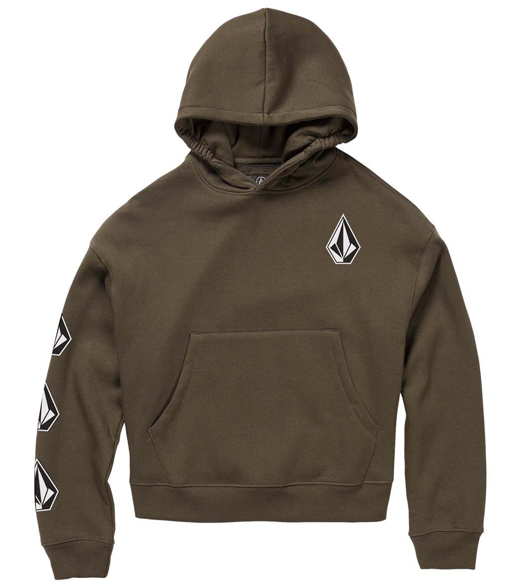 Volcom Boys' Iconic Stone Pullover Hoodie Big Kid - Military Large Cotton/Polyester - Swimoutlet.com