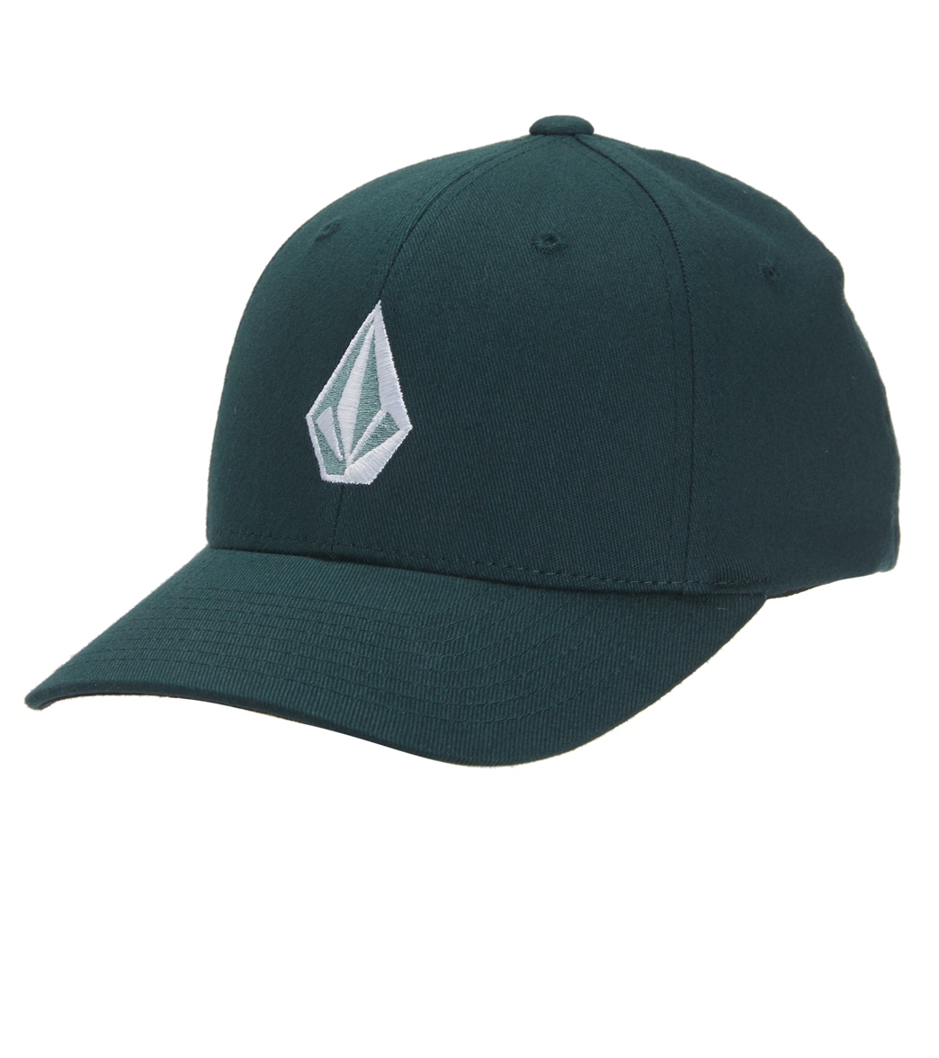 Volcom Boys' Full Stone Flexfit Hat - Cedar Green One Size Cotton/Polyester - Swimoutlet.com
