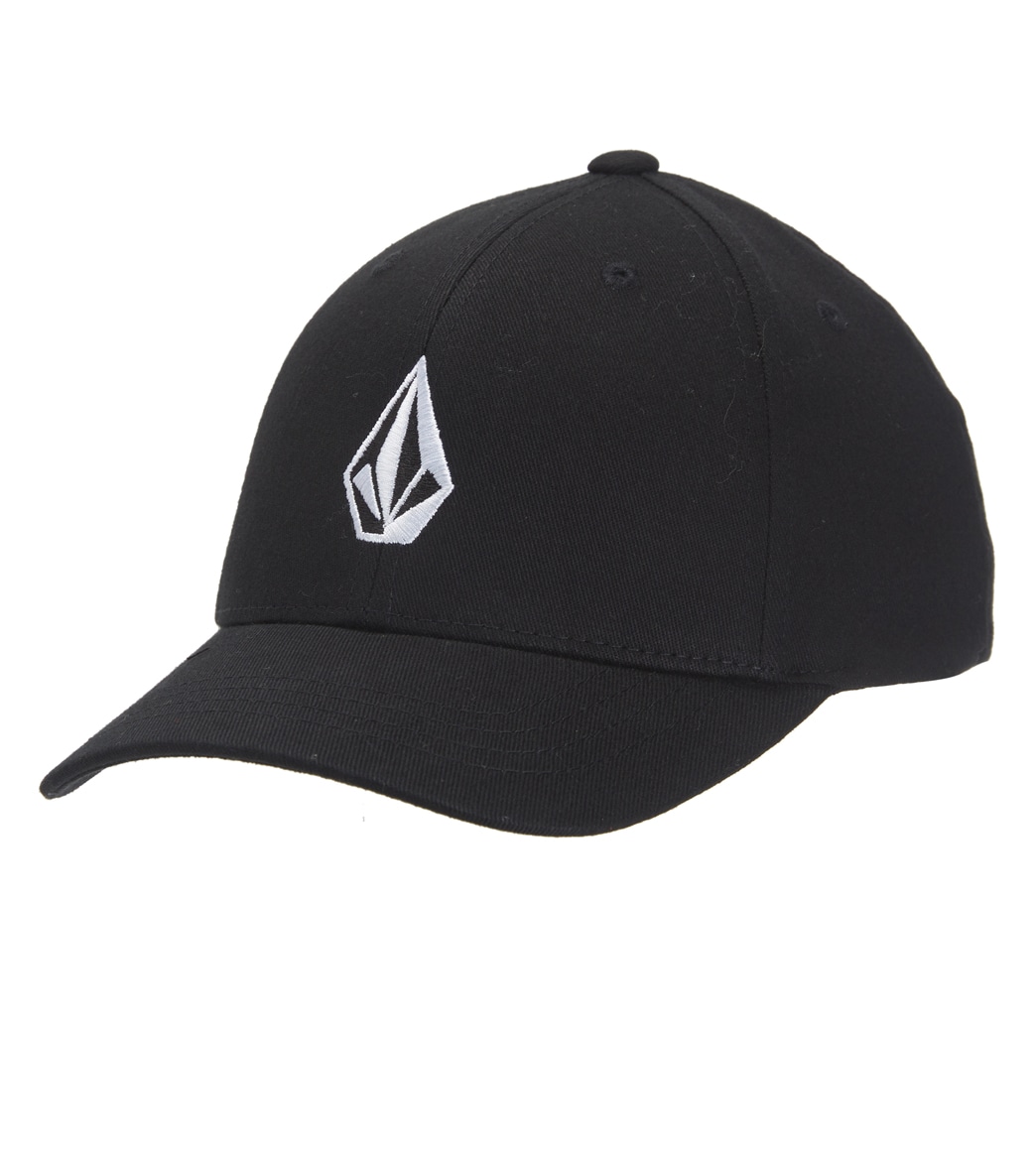 Volcom Boys' Full Stone Flexfit Hat - Black One Size Cotton - Swimoutlet.com