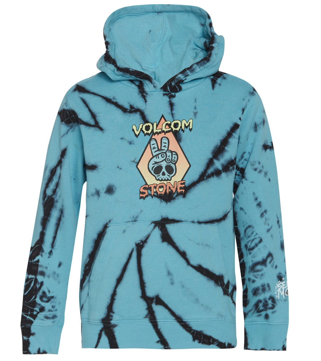Volcom Boys' Caiden Dye Pullover Hoodie Toddler - Pale Aqua 4T Cotton/Polyester - Swimoutlet.com