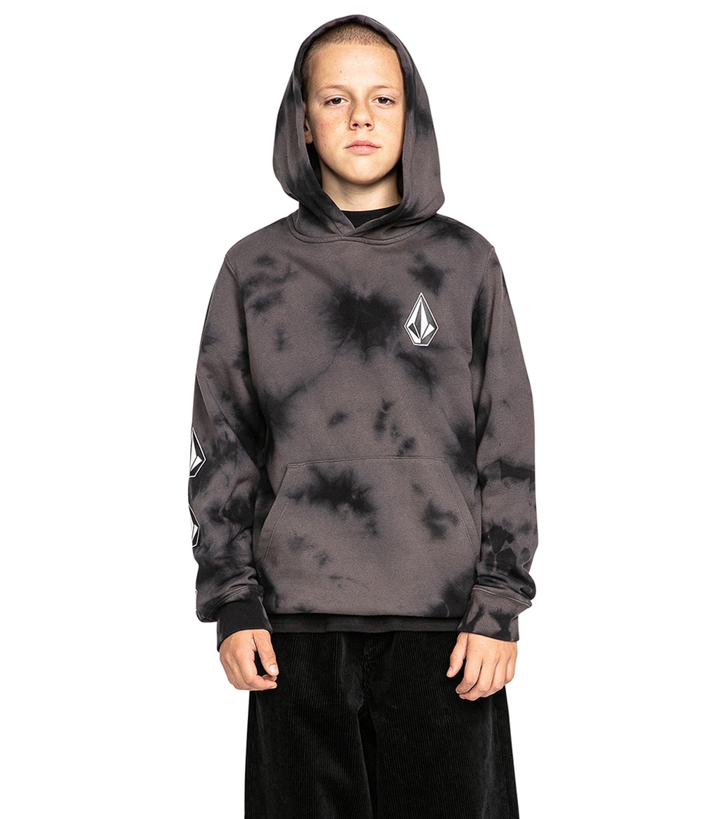 Volcom Boys' Iconic Stone Plus Pullover Hoodie Big Kid - Black Large Cotton/Polyester - Swimoutlet.com