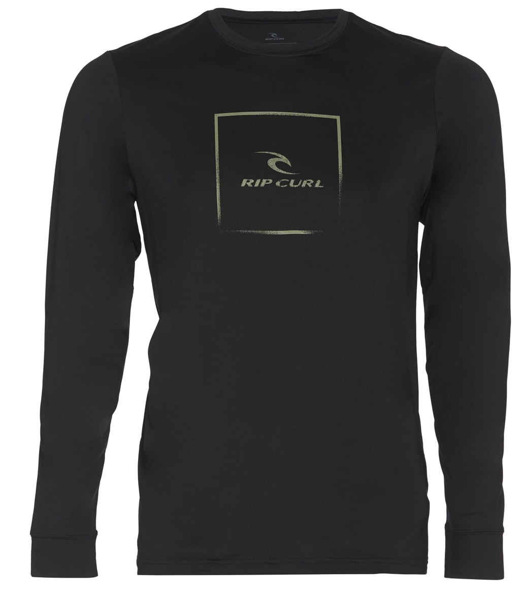 Rip Curl Men's Corp Icon Long Sleeve Upf 50 Surf Shirt - Black Large - Swimoutlet.com