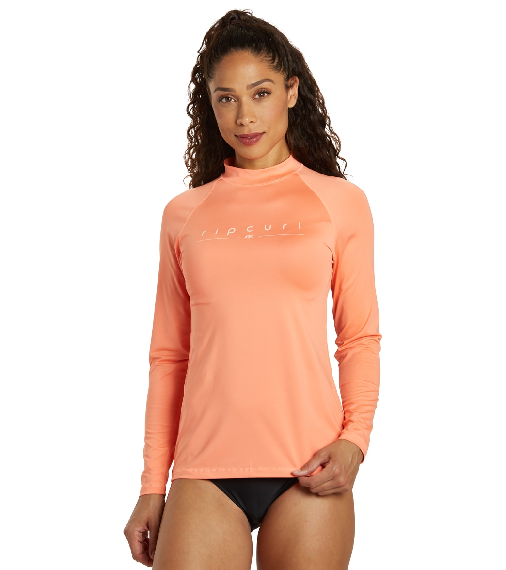 Rip Curl Women's Golden Rays Long Sleeve Upf 50 Surf Shirt - Coral Large - Swimoutlet.com