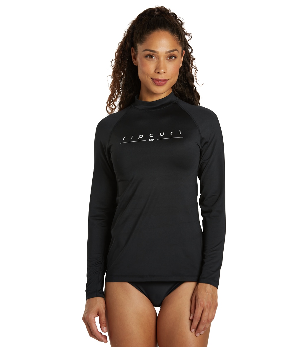 Rip Curl Women's Golden Rays Long Sleeve Upf 50 Surf Shirt - Black Large - Swimoutlet.com
