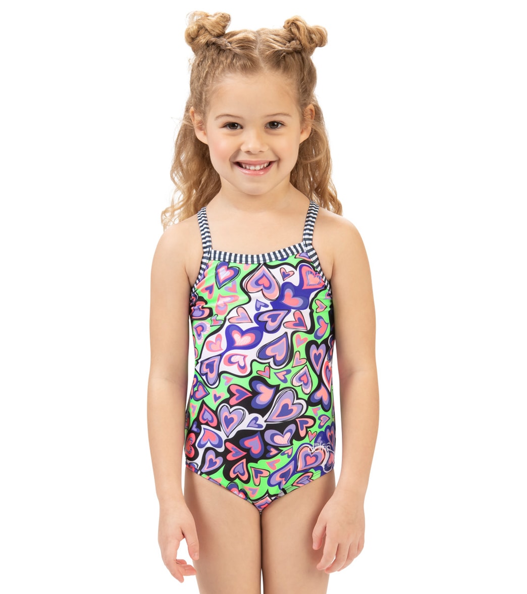 Dolfin Girls' I Heart U One Piece Swimsuit Toddler - 3T - Swimoutlet.com