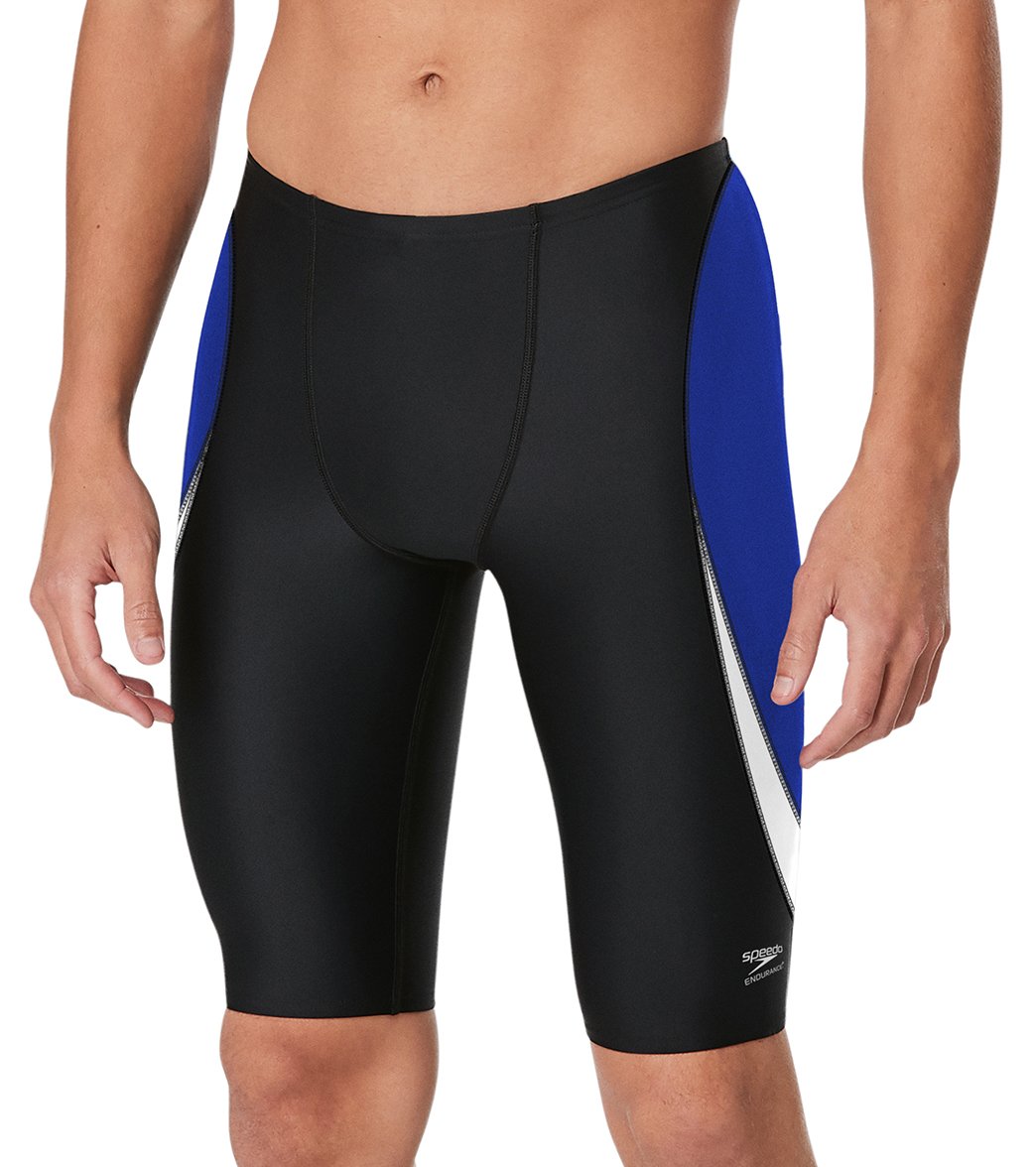 Speedo Men's Edge Splice Jammer Swimsuit - Black/Blue 22 - Swimoutlet.com