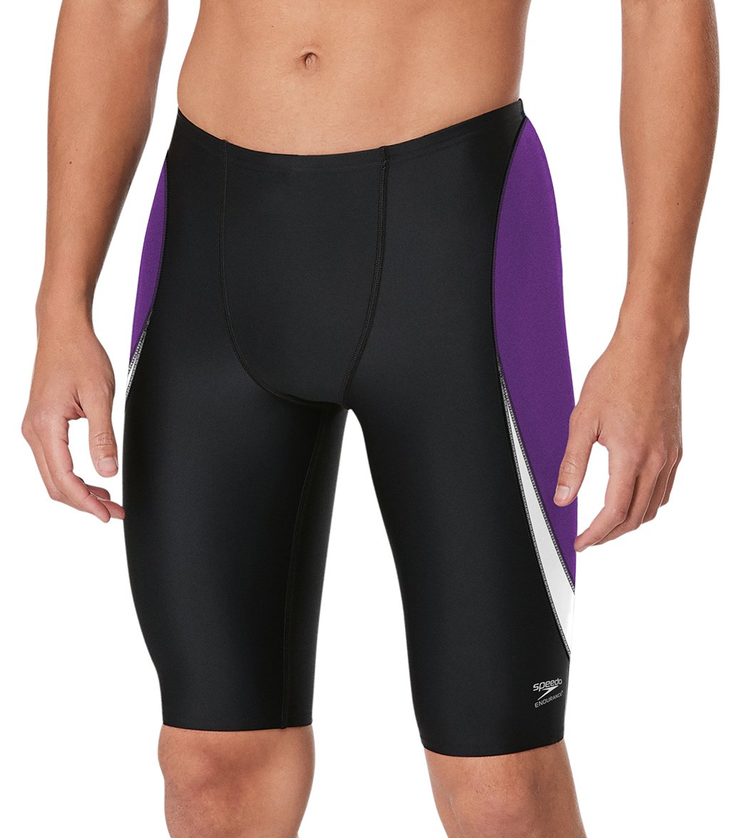 Speedo Men's Edge Splice Jammer Swimsuit - Black/Purple 22 - Swimoutlet.com