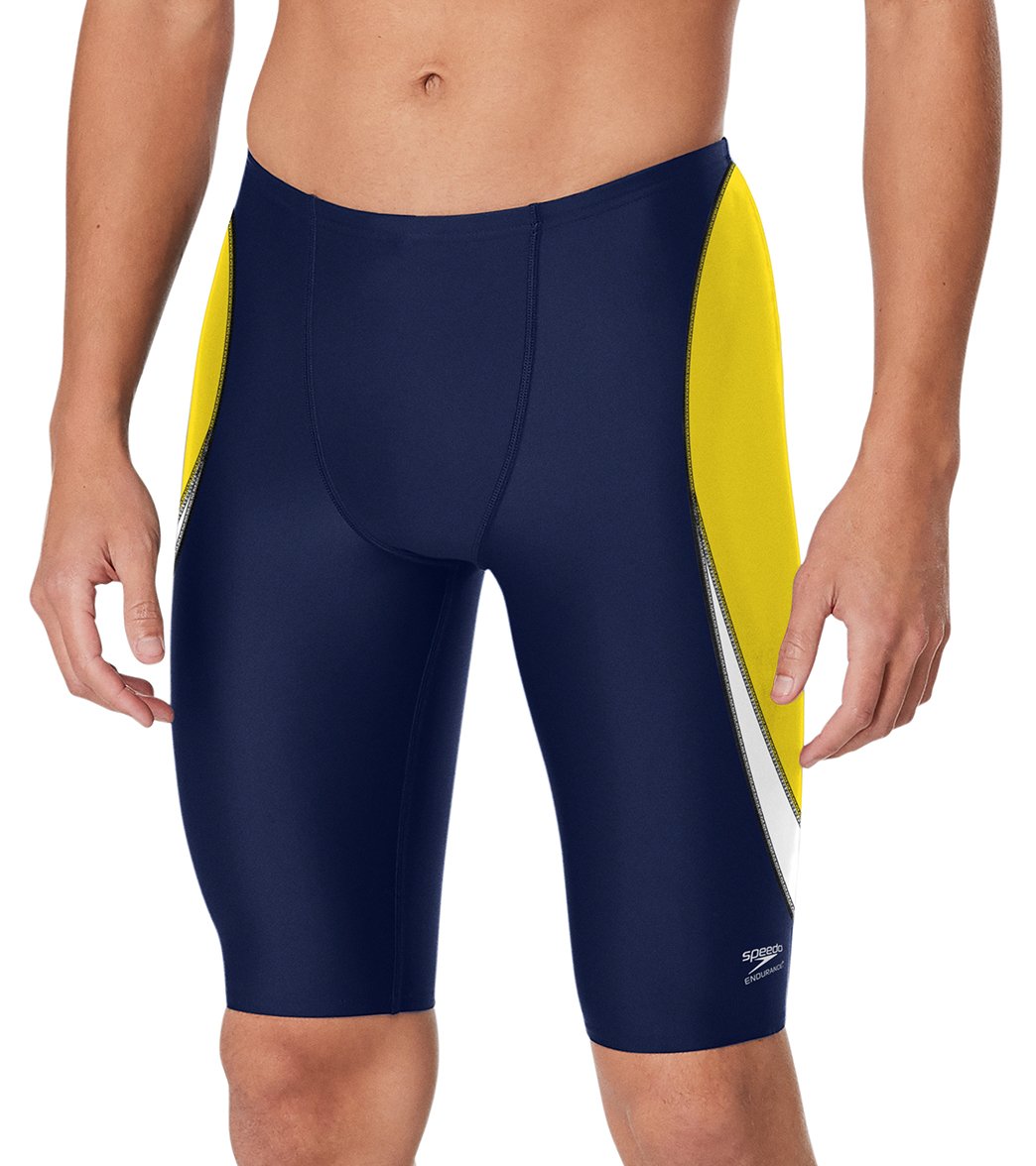 Speedo Men's Edge Splice Jammer Swimsuit - Navy/Gold 24 - Swimoutlet.com