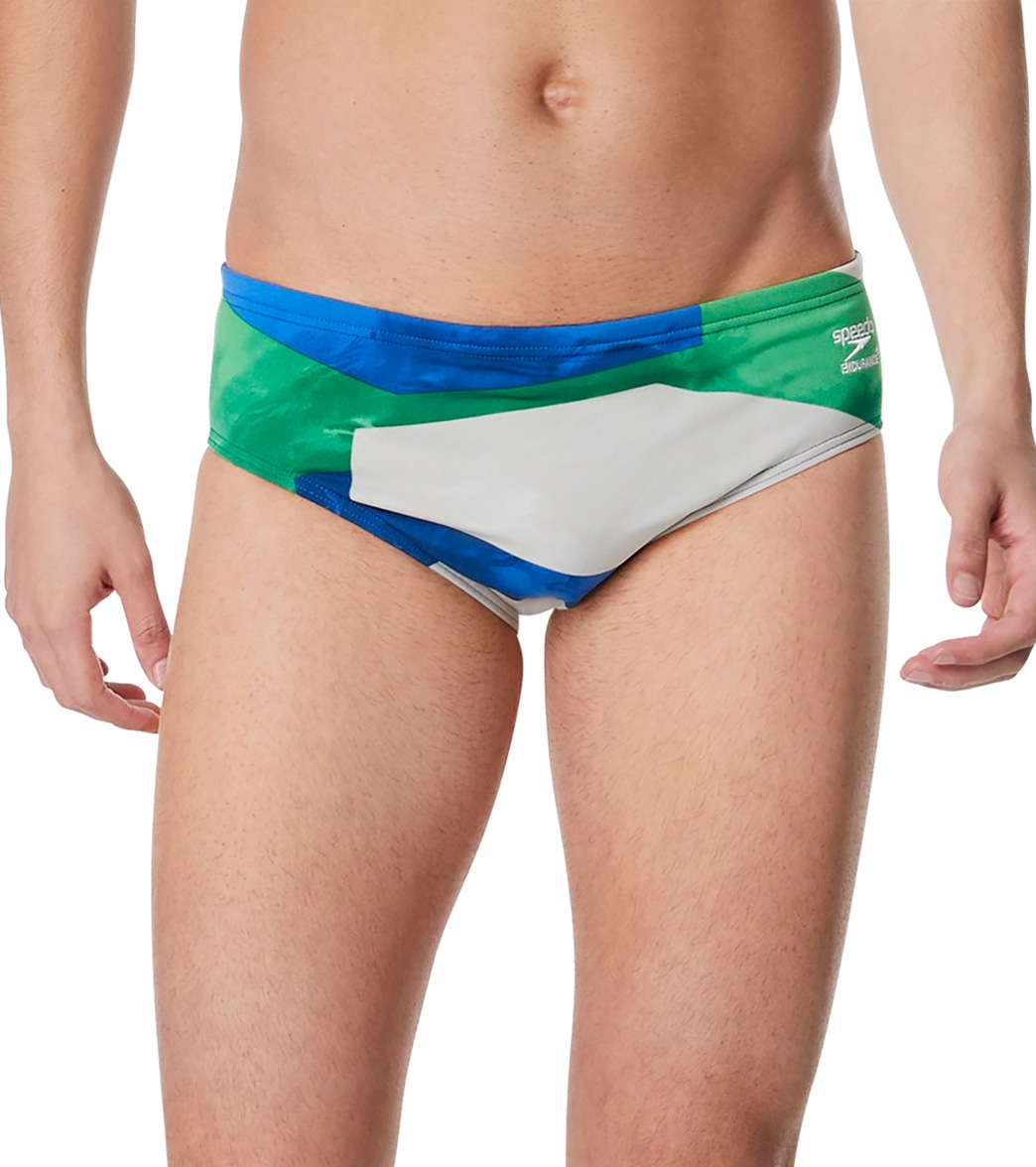Speedo Men's Glimmer Brief Swimsuit - Blue/Green 24 - Swimoutlet.com
