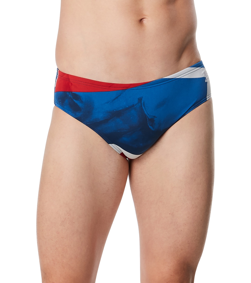 Speedo Men's Glimmer Brief Swimsuit - Red/White/Blue 24 - Swimoutlet.com
