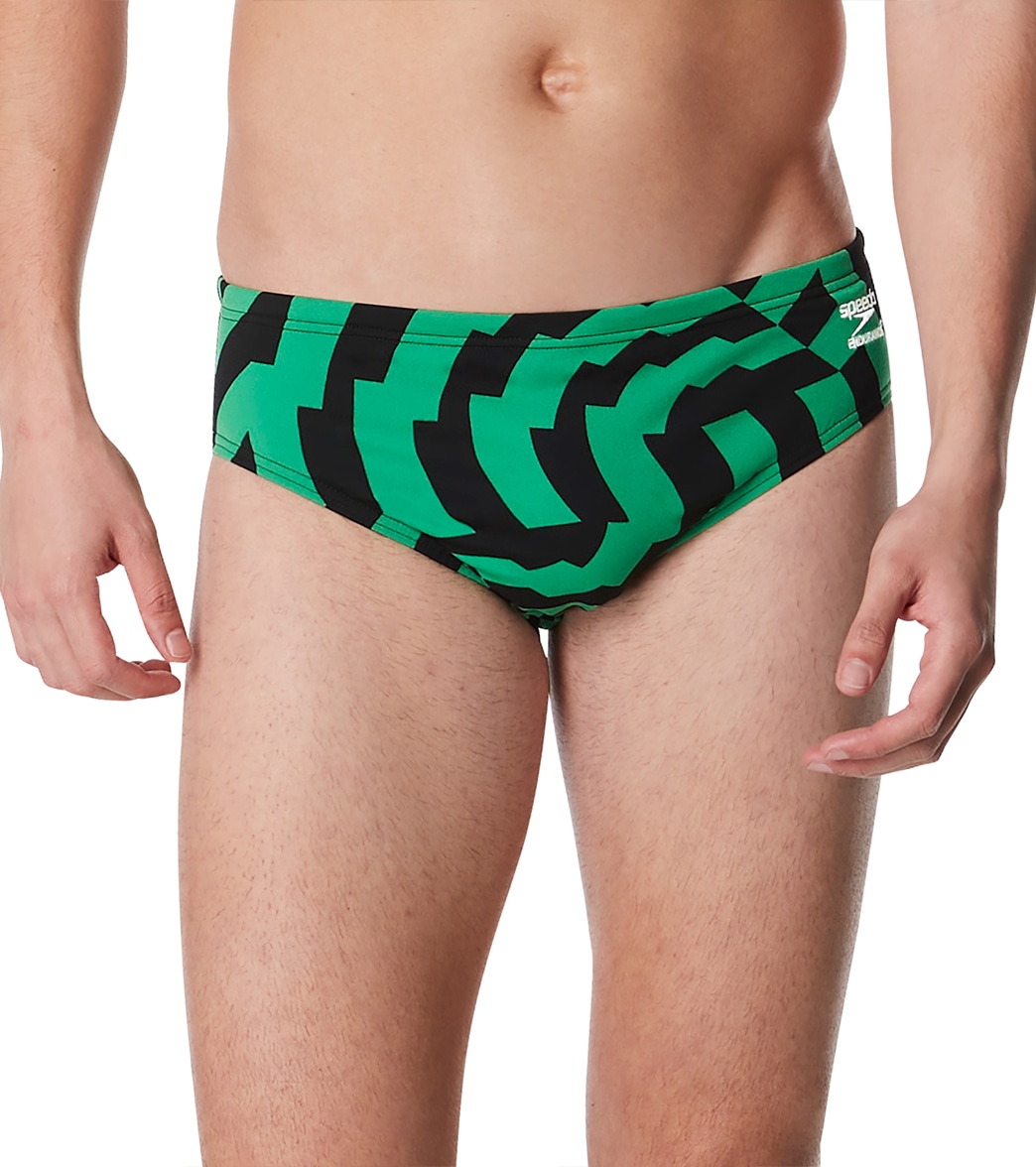 Speedo Men's Vortex Maze Brief Swimsuit - Green 32 - Swimoutlet.com