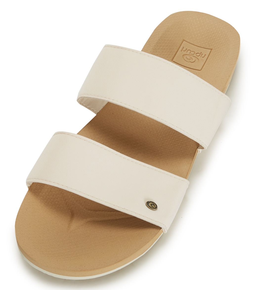 Rip Curl Women's Swc Dual Strap Slides Sandals - Off White 10 - Swimoutlet.com